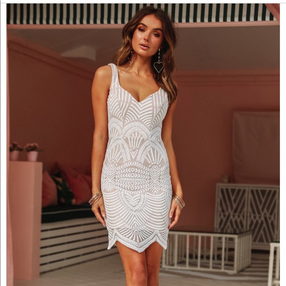 White Mesh Dress